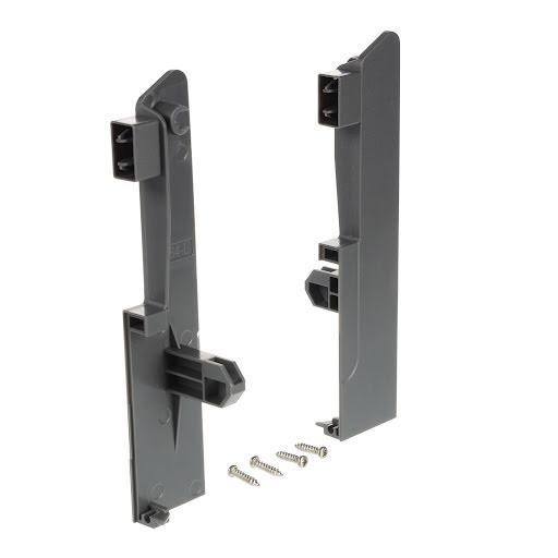 Riex NX40 Accesoires de tiroirs intérieur, support de façade pour 2 tringles carrées, H140 mm, gris