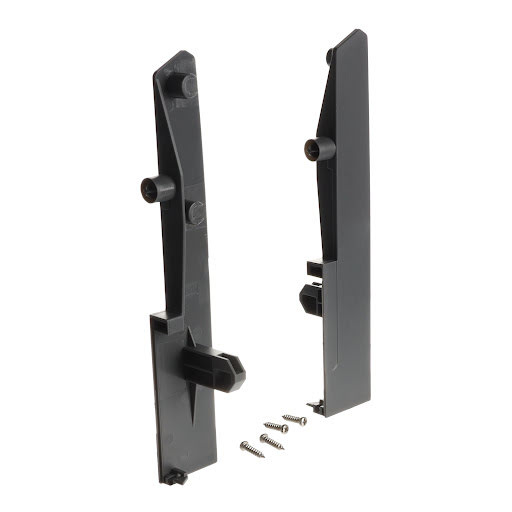 Riex NX40 Accesoires de tiroirs intérieur, support de façade pour 4 tringles rondes, H204 mm, gris