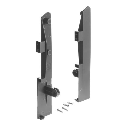 Riex NX40 Accesoires de tiroirs intérieur, support de façade pour 2 tringles carrées, H204 mm,gris