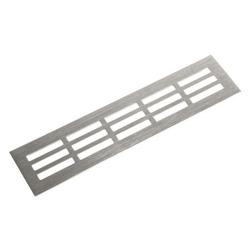 Riex GV44 Aluminium ventilatierooster 60 x 250 mm, Roestvrijs staal imitatie