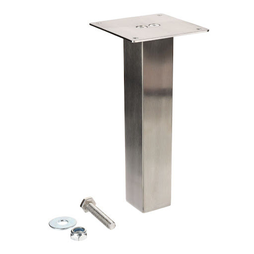 Riex GI22 Console de bar carrée, verticale, 38x38 mm, 200 mm, inox