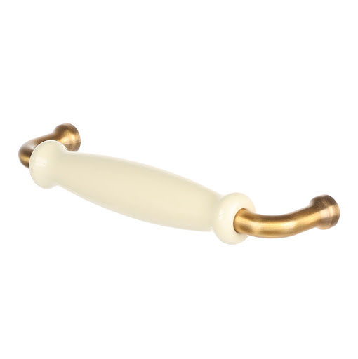 RiexTouch XR21 Handle, 128 mm, patinated gold/porcelain