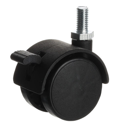 Riex GC12 Roulette D40, pivotant, avec frein, tige filetée M8x15 mm, noir