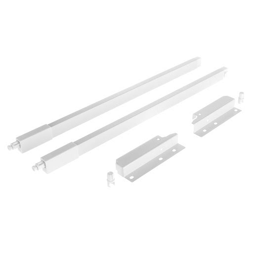 Riex NX40 Set of 2 square longitudinal railings with back brackets, 140/500 mm, white