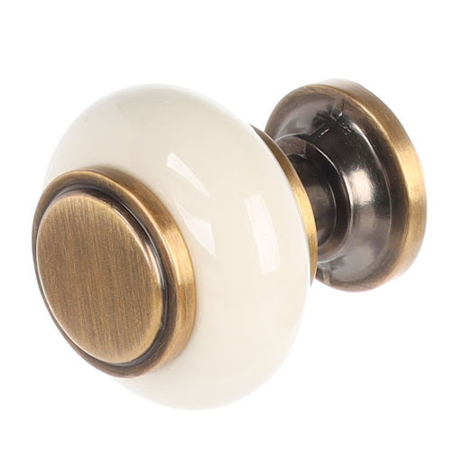 RiexTouch XR22 Knob, patinated gold/porcelain