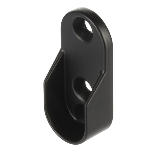 Riex VT24/VT14 Wardrobe bar holder for oval bar, 30x15 mm, matt black