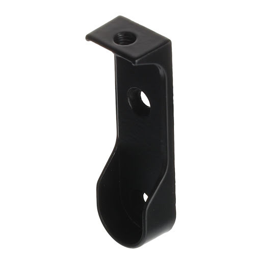Riex VT24/VT14 Wardrobe bar holder for oval bar, screwing under a shelf, 30x15 mm, matt black