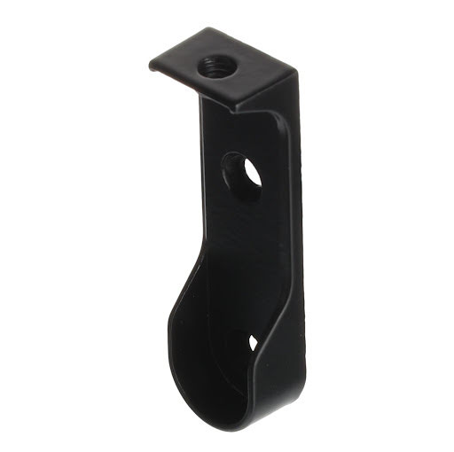 Riex VT24/VT14 Supporto per barra armadio ovale, da avvitare sotto il ripiano, 30x15 mm, nero opaco