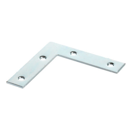 Riex JC45 Angled bracket flat, 80x80 mm, T2, white zinc