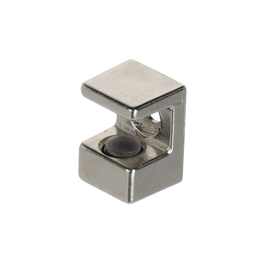 Riex JC44 Glass shelf support Cube, max 8 mm, for screw, nickel plated