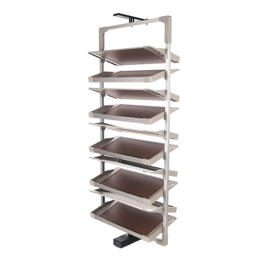 Riex VX53 Rotating shoe rack, 10 shelves with mechanism, silver/brown