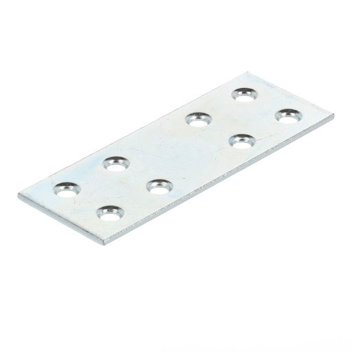 Riex JC46 Gerade Verbindungsplatte, 80x30 mm, T2, Weiß verzinkt