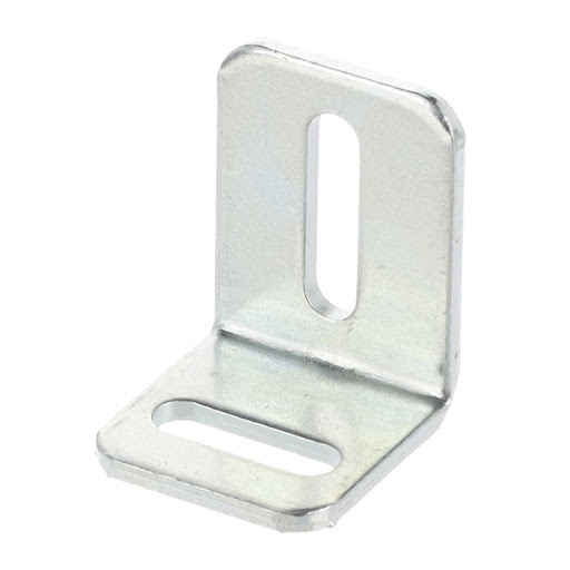 Riex JC42 Haakse Metalen Beugel met ovaal gat, 28 x 22 mm, Wit zink