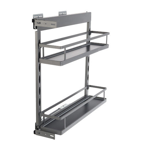 Riex GD48 Side baskets with frame, full bottom, full. ex. concealed slides, L/R, W200, dark grey