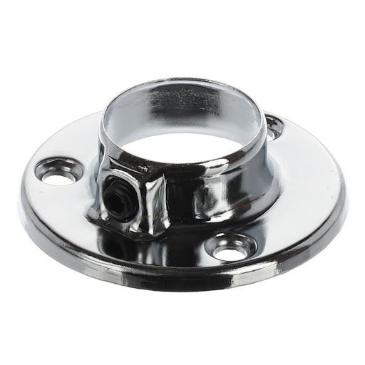 Riex VT23 Halter für runde Garderobenstange, Durchmesser 25 mm, Stahl, Chrom