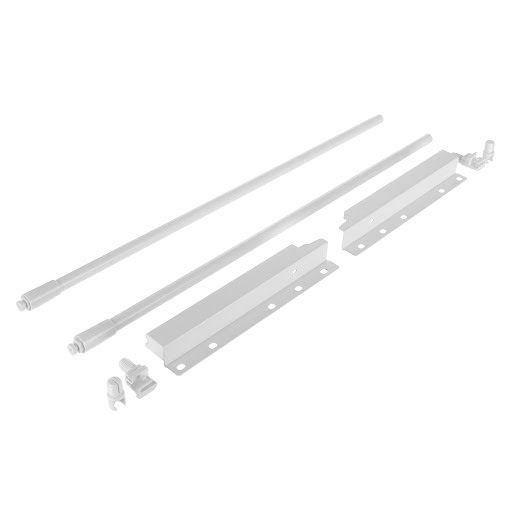 Riex ND30 Set of 2 round longitudinal railings with back brackets, 201/500 mm, white