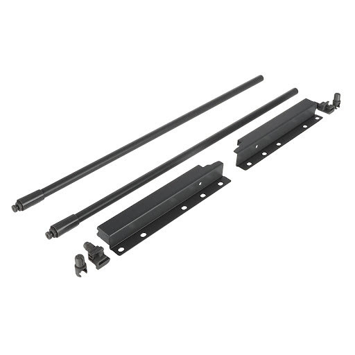 Riex ND30 Set of 2 round longitudinal railings with back brackets, 201/500 mm, dark grey