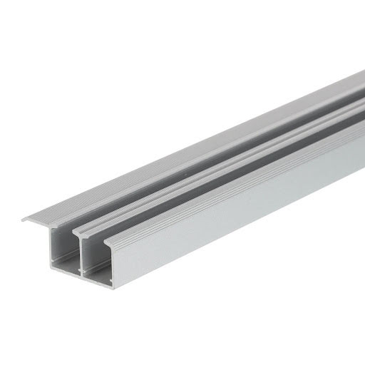 Riex ES45 Upper rail double, glass door 4 - 5 mm, 2000 mm, silver anodised