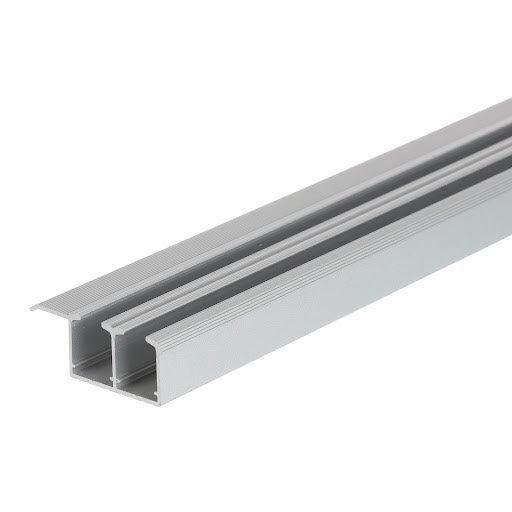 Riex ES45 Rail supérieur double, porte en verre 4 - 5 mm, 2000 mm, argent anodisé