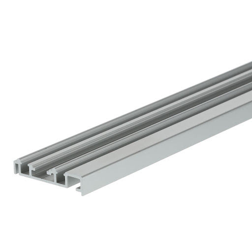 Riex ES44 Double rail for sliding door, upper/bottom, 2000 mm, silver anodised
