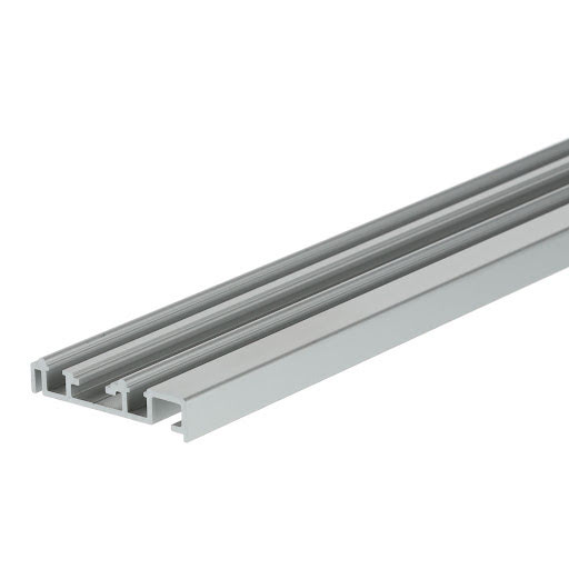 Riex ES44 Double rail pour porte coulisante 2000 mm, argent anodisé, 