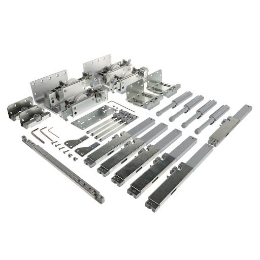 Riex ES80 Überlappendes Schiebetürsystem, 8 dampers, Soft-Close, Set für 3 Türen