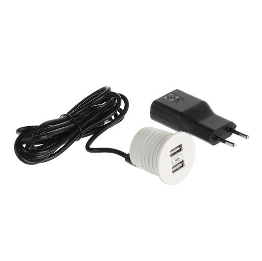 ASA Kunststofi Versapick Oplaadpunt, Ø 42 mm, 2 x USB (A), Mat wit