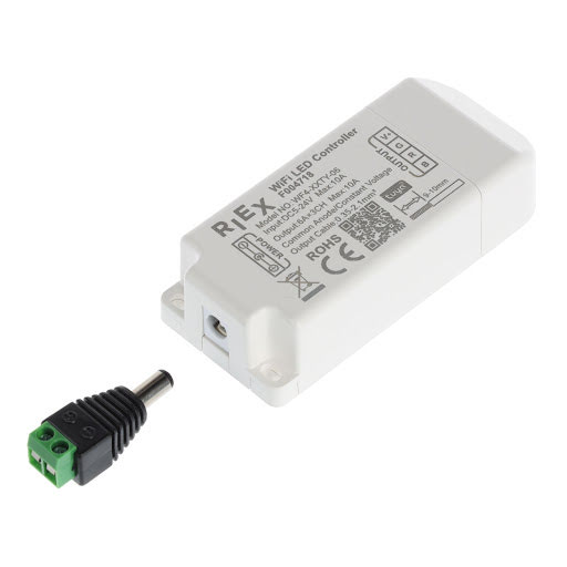 Riex EC48 Contrôleur Wifi bandeau LED Tuya RGB 12 / 24 V, 120/240 W, max. 5 A/canal, max. 10 A total
