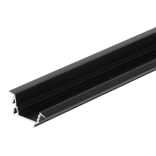 Riex EO35 LED įfrezuojamas pasviras profilis, max juostelės plotis 14mm, 2m, juodas