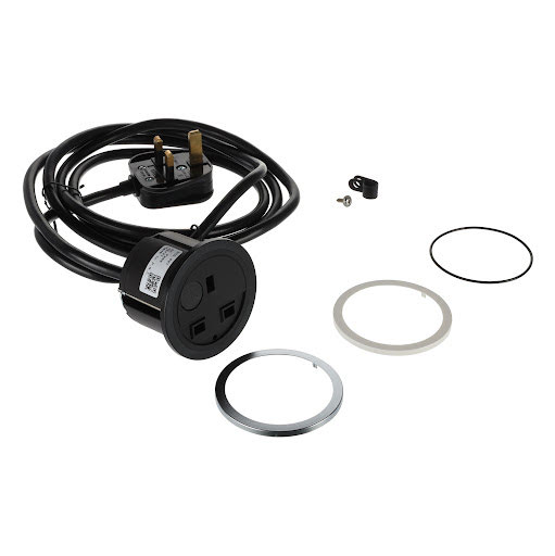 Bachmann Pix Electrical socket UK (1×), black+white ring, GST 0,2 m