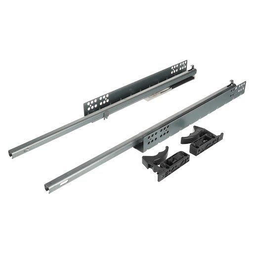 Riex NU04 Concealed slide, single extension, soft-close, 25 kg, 500 mm, 1D brackets