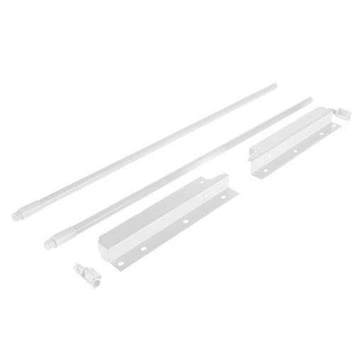 Riex NX40 Set of 2 round longitudinal railings with back brackets, 204/500 mm, white