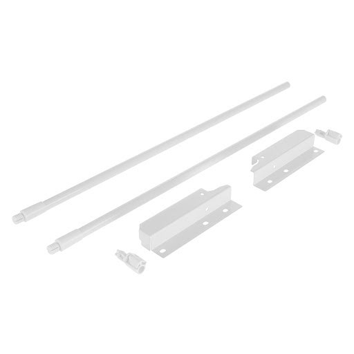 Riex NX40 Set of 2 round longitudinal railings with back brackets, 140/500 mm, white