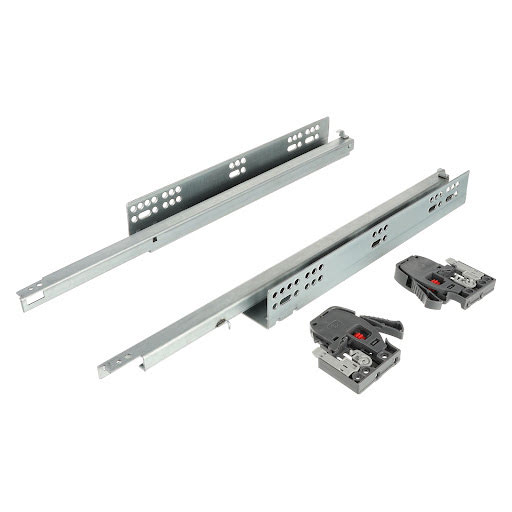 Riex NU30 Concealed slide, single extension, soft-close, 25 kg, 500 mm, 2D brackets