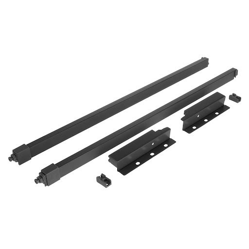 Riex ND30 Set of 2 square longitudinal railings with back brackets, 137/500 mm, dark grey