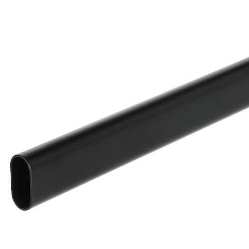 Riex VT24 Wardrobe bar, oval, 30x15 mm, 1,0 mm, 3000 mm, matt black