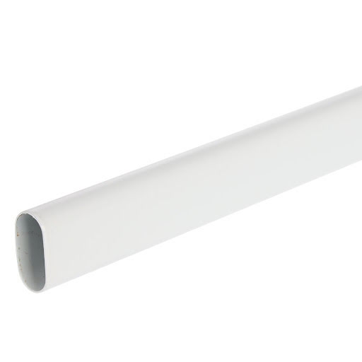 Riex VT24 Wardrobe bar, oval, 30x15 mm, 0,7 mm, 3000 mm, white