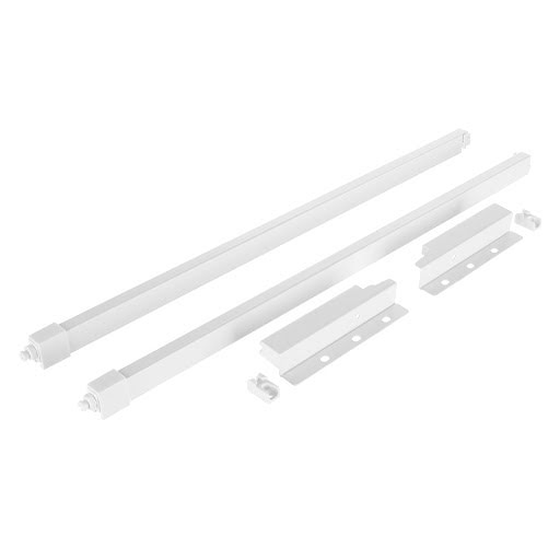 Riex ND30 Set of 2 square longitudinal railings with back brackets, 137/500 mm, white