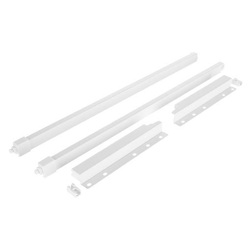 Riex ND30 Set of 2 square longitudinal railings with back brackets, 201/500 mm, white