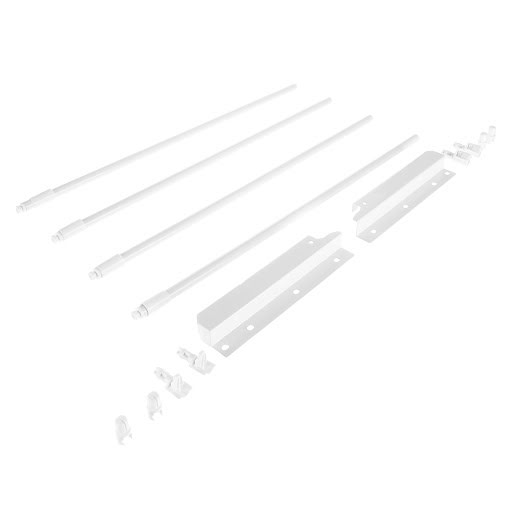 Riex NX40 Set of 4 round longitudinal railings with back brackets, 204/500 mm, white