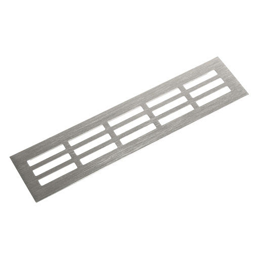 Riex GV44 Aluminium ventilation grid, 80x1000 mm, stainless steel imitation