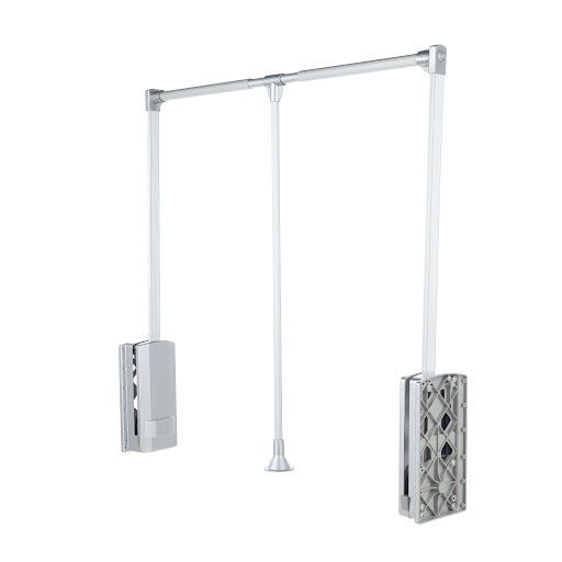 Riex VT43 Uittrekbare Garderobe Roede 10 Kg 890-1210 mm Geannodiseerd Aluminium/Zilver