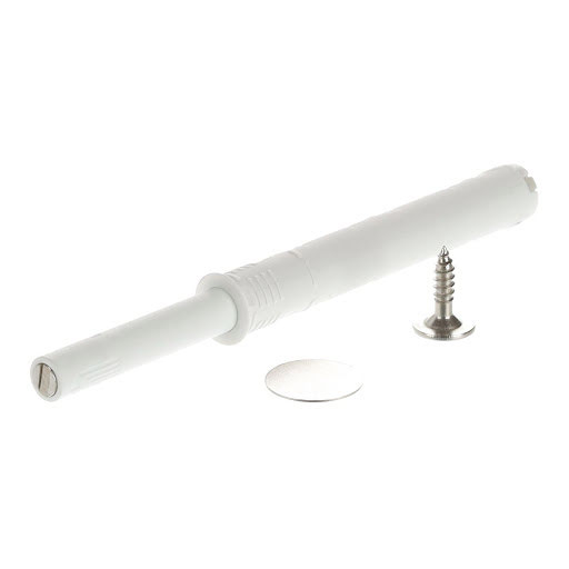 Italiana Ferramenta K Push for open à encastrer 10 mm, avec aimant,, 37 mm, robuste,blanc