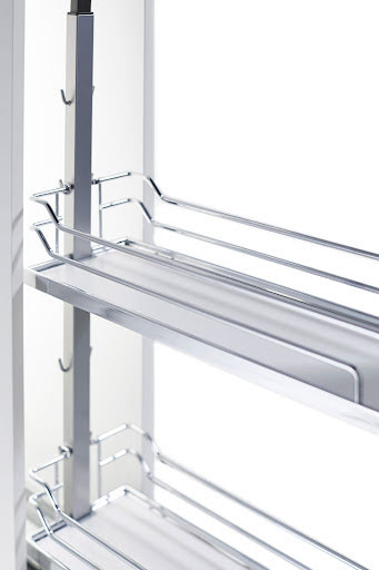 Kesse DISPENSA junior slim, front panel bracket for 150 mm cabinet, silver