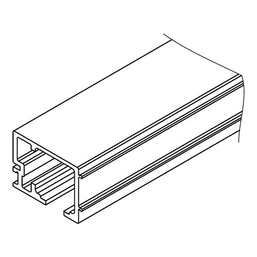 Hawa Junior 100 vedení na stěnu, předvrtáno 2000 mm, eloxovaný hliník