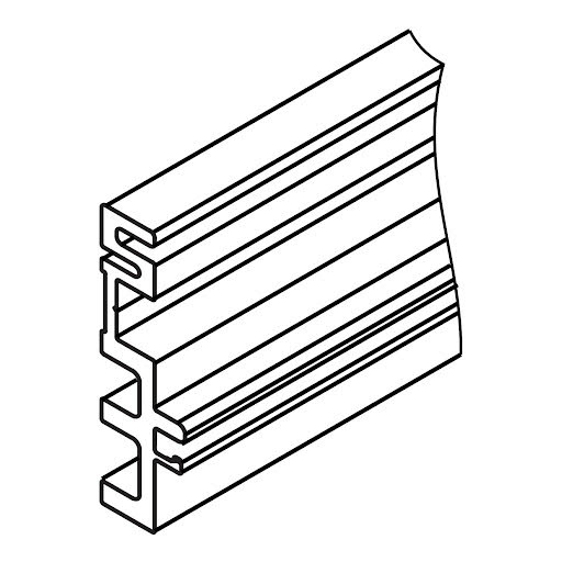 Hawa 200 Junior 100 Afstandhouder voor dikkere deur (+7 mm), 2000mm, Grijs Kunststof