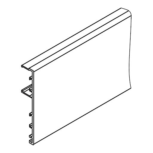 Hawa Junior 100 Z Cache à clipser pour rail, 2000 mm, argent anodisé