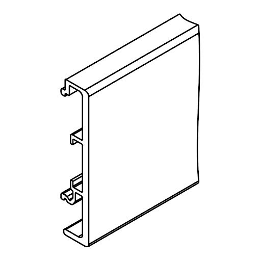 Hawa Junior 100 B Copertura guida a distanza ridotta, 2000 mm, argento anodizzato