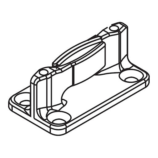 Hawa Junior 100 Guida inferiore, anti-vibrazione, plastica nera