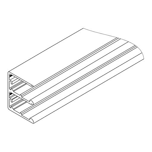 Hawa Combino 50 H FS apatinis profilis, 3500 mm, anoduotas sidabras